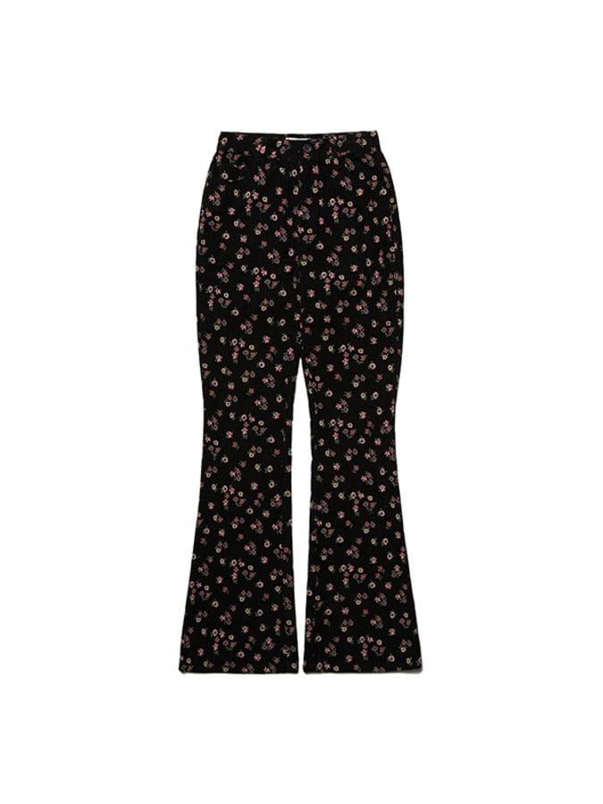 플라워 패턴 코듀로이 팬츠 [핑크]