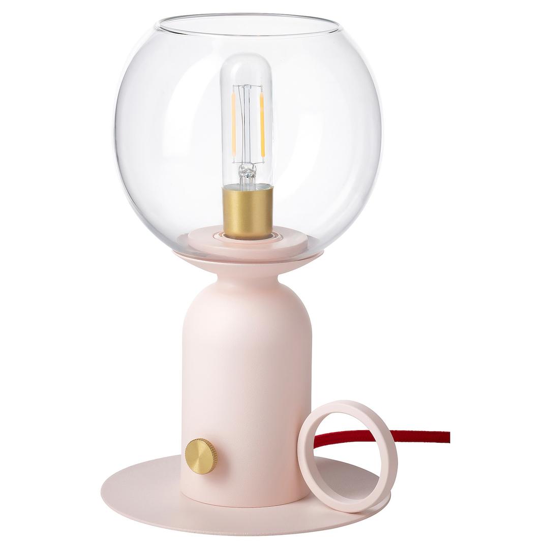 ÅSKMULLER 오스크물레르 탁상스탠드 - 밝기조절 라이트핑크/레드 24 cm
