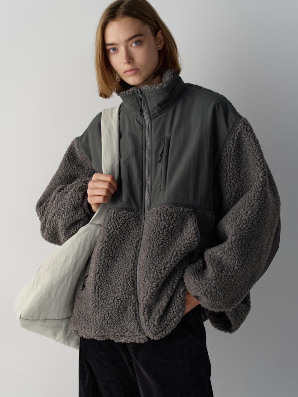[2차 1/6예약배송] 플리스 집업 점퍼_charcoal