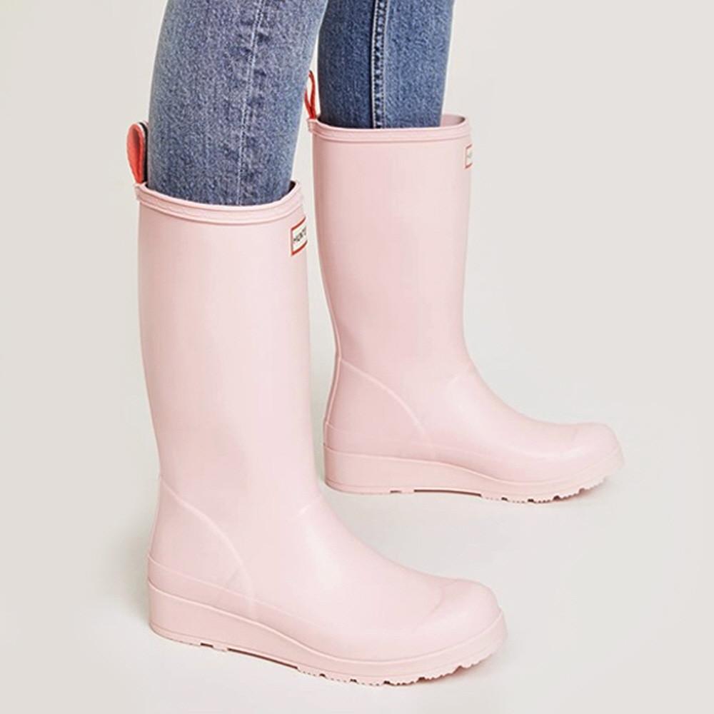 헌터 오리지널 플레이 톨 레인부츠 여성 장화 AZALEA PINK 연핑크색
