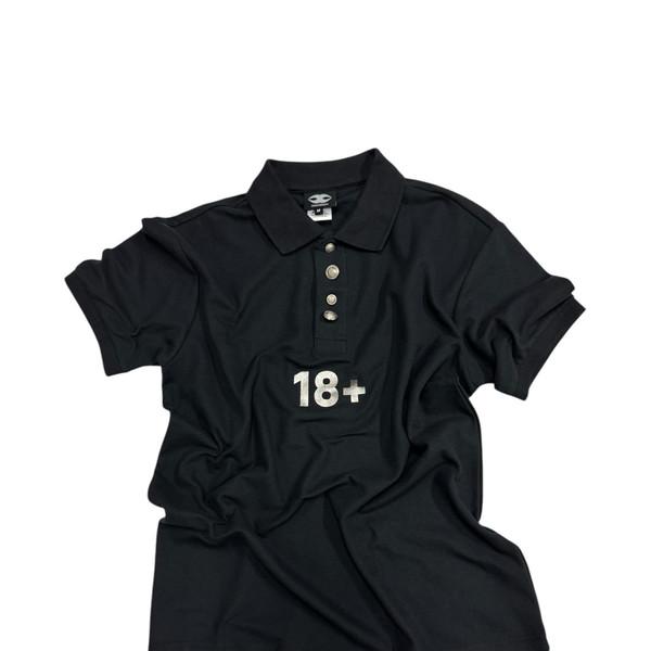 18+ POLO TEE BLACK