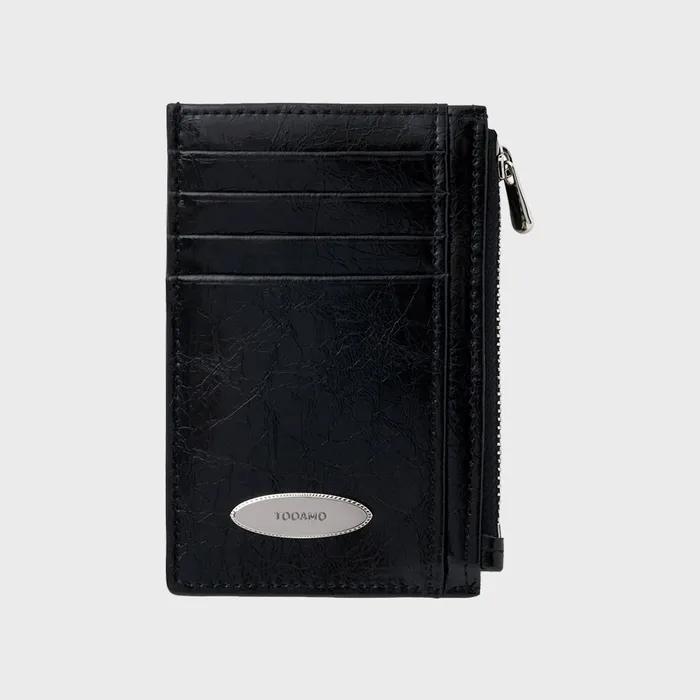 투아모 Multi zip coin card wallet 멀티 지퍼 동전 카드지갑 / BLACK블랙 [소가죽]