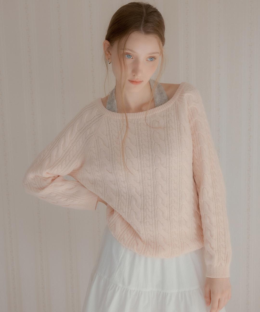 Dante Boatneck Wool Sweater ( Pink )