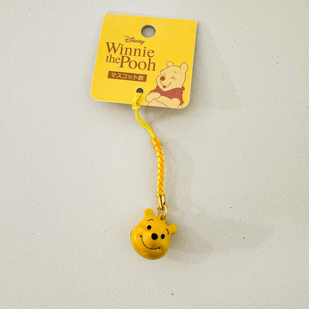 일본 곰돌이푸 방울 키링 옐로우 - 디즈니 푸 푸우 캐릭터 굿즈 스트랩