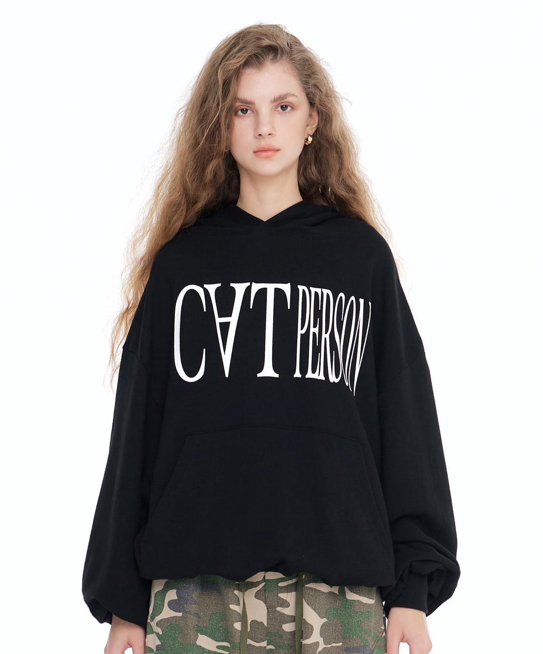 [10/21 예약배송][IBC22UHD04BK] 캣 펄슨 레터링 후드 - 블랙