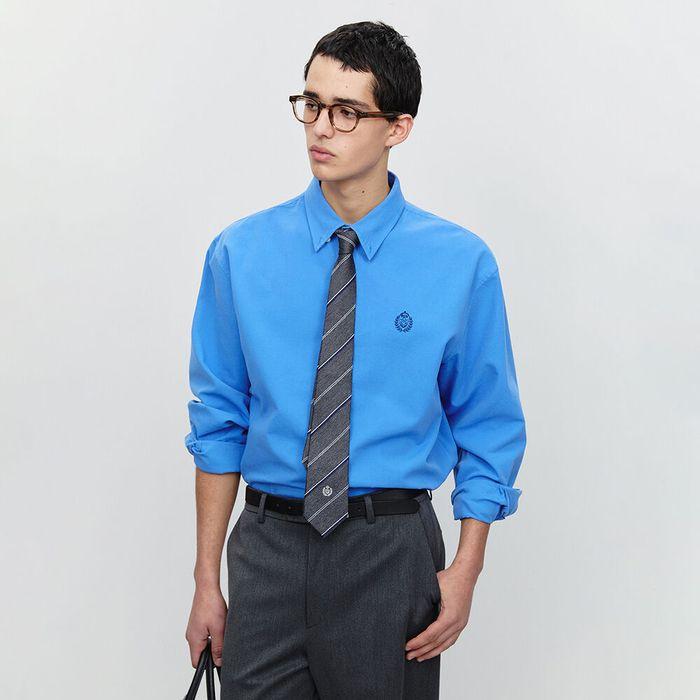 UNISEX CLASSIC BOYFRIEND SHIRT CERULEAN BLUE_M_UDSH5A103B2