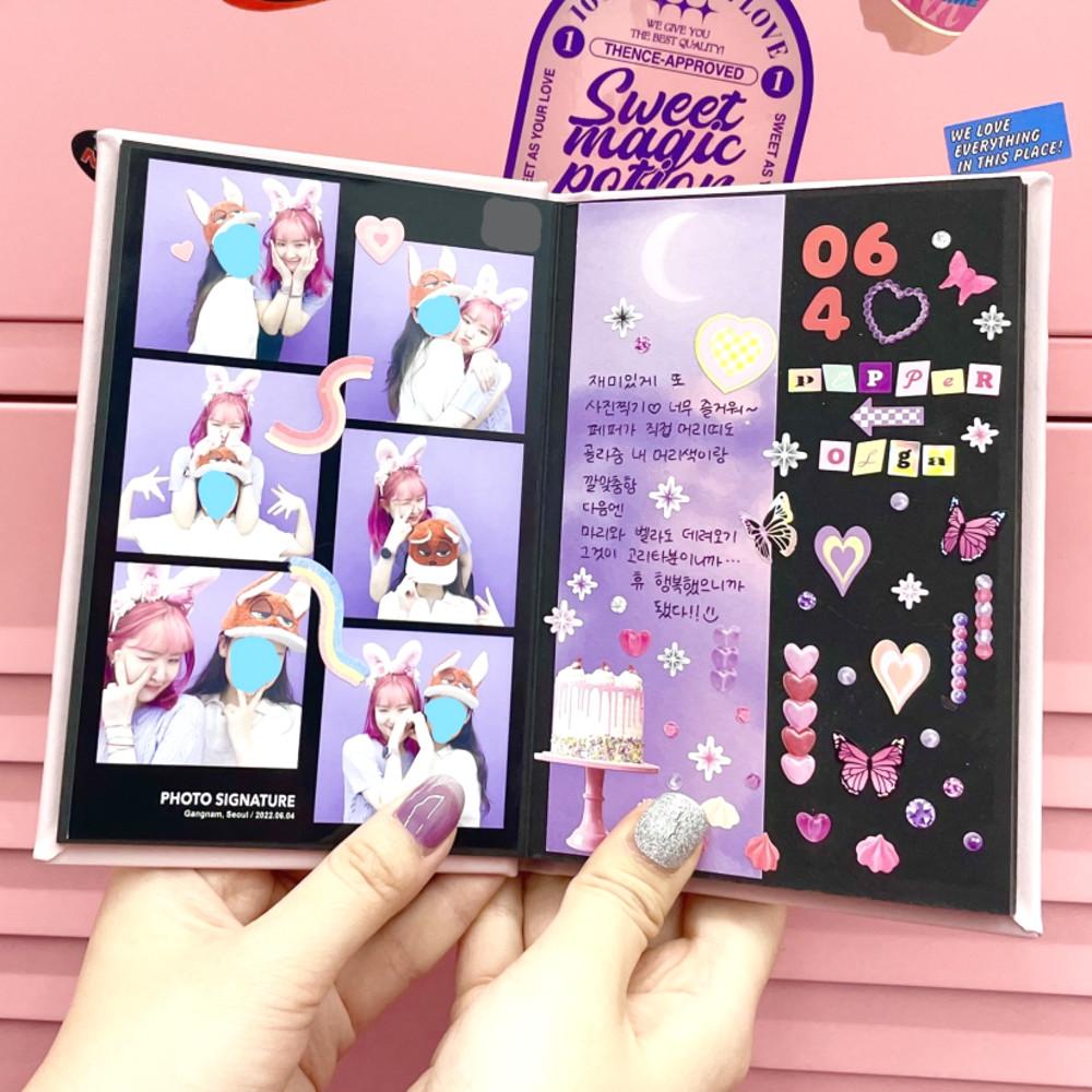 [무료스티커] 피피북 20p 대용량 가죽커버 인생네컷 앨범 4x6 접착식 포토북 파스텔