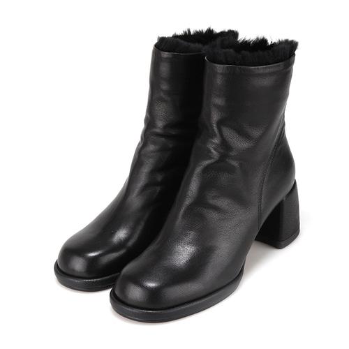 [바바라데이 역시즌 특가]바바라 양가죽 리얼 레빗퍼 여성 앵클부츠 6cm_BBI883BK