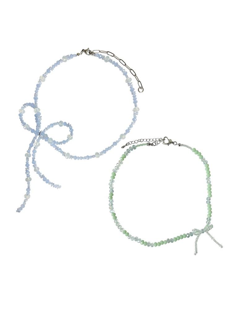 리본 비즈 목걸이(볼드/미니) 5종