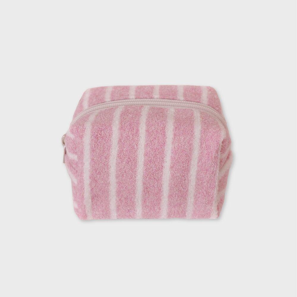 Stripe terry pouch - pink (2sizes)