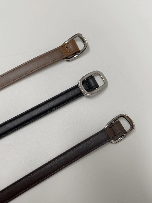 [15mm] 소가죽 초크 실버 벨트 (3C)