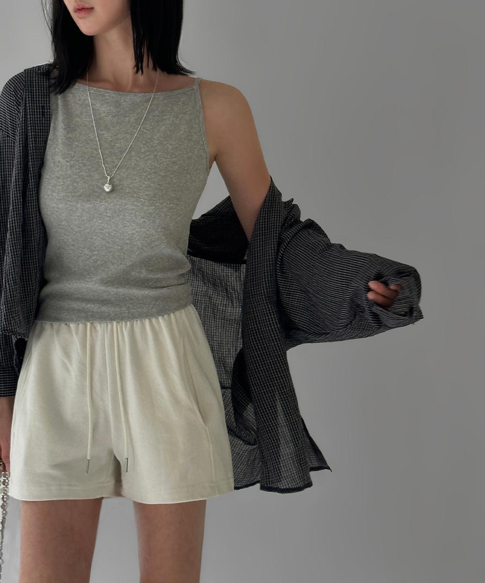 [1+1할인] 줄리 보트넥 골지 나시