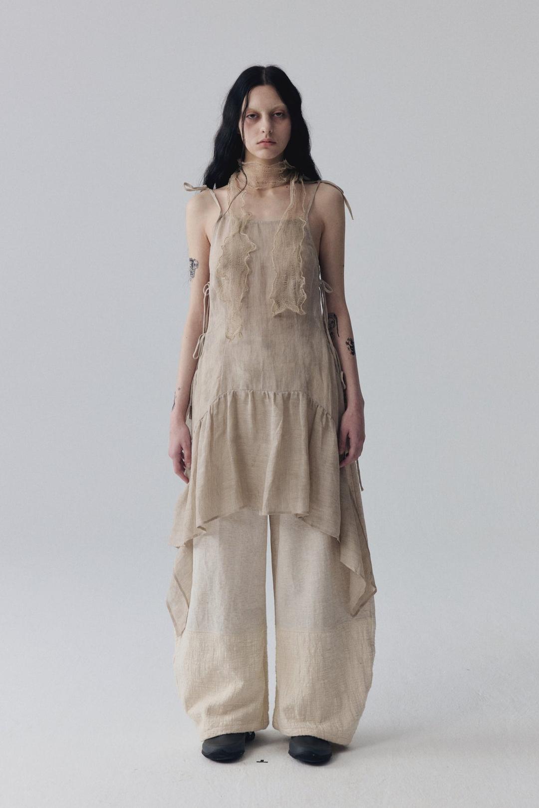 Plant-Dyed Linen Minidress