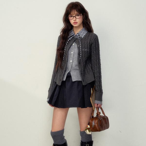 미우 페이크 투피스 니트