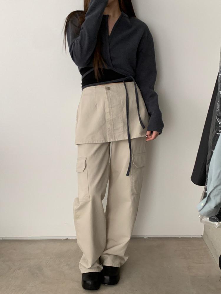 (베이지S당일) 러브유쏘머치 피터 스커트 팬츠  (2COLOR)