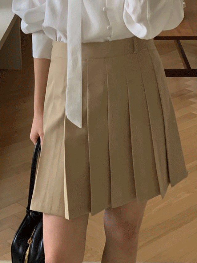 리브레 카누 주름 핀턱 플리츠 미니 스커트 치마 (2c)