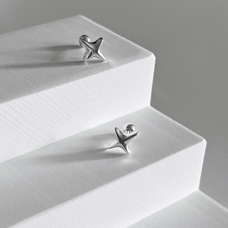 [925silver] 볼드 플래쉬 은피어싱