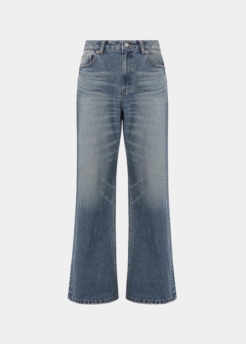 W WASHED STRAIGHT WIDE JEAN - INDIGO