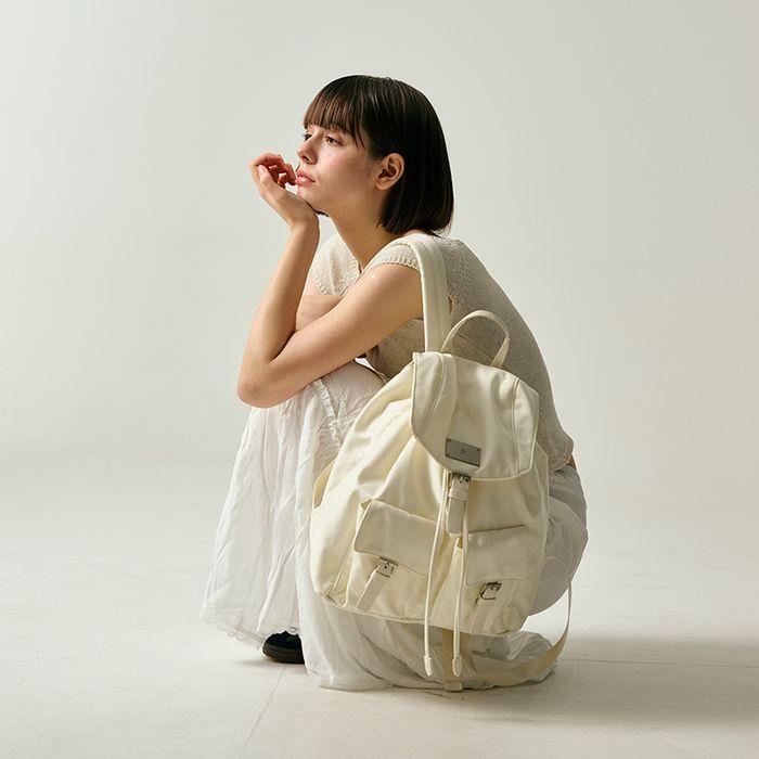 SYMBOL NYLON BACKPACK[IVORY]