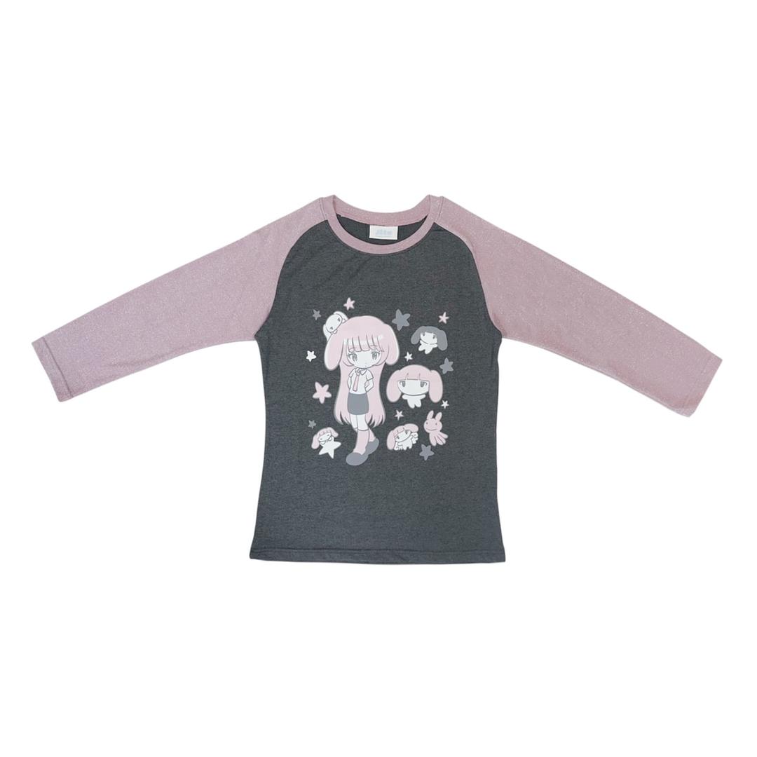 JITO WORLD x JICHOI x KAE TANAKA RAGLAN T-SHIRT (TANTO / CRADLE PINK / DARK GREY)