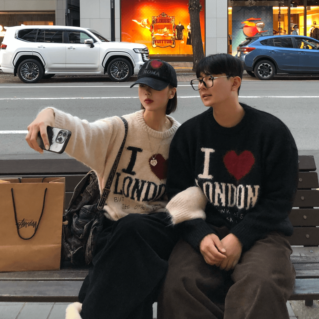 [❤️윈터준비❤️] 러브 울 앙고라 런던 커플니트 크리스마스 데이트룩 겨울 연말 커플시밀러룩