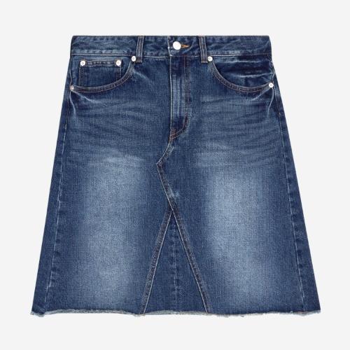 AUTHENTIC WASHING DENIM SKIRT (BLUE)