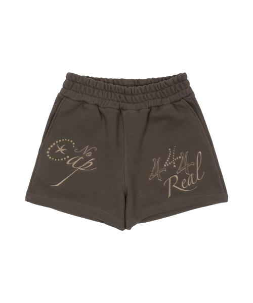(w) TCM cap short sweat pants (brown)