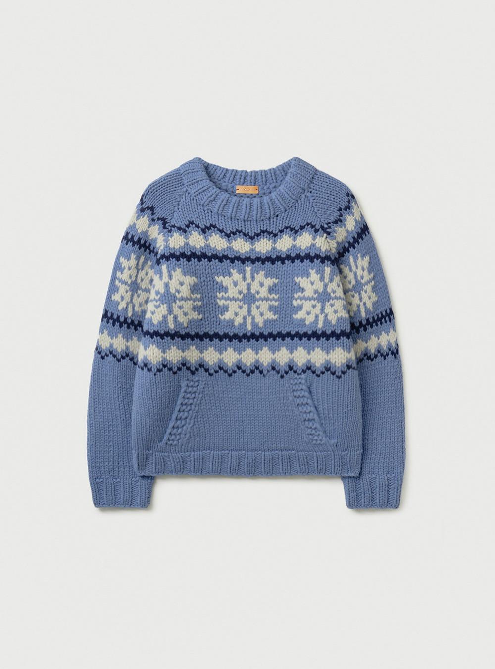 SNOW STITCH HANDMADE KNIT - BLUE