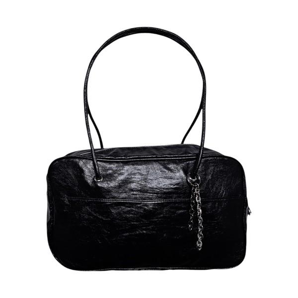 Recto Leather Shoulder Bag [Black]