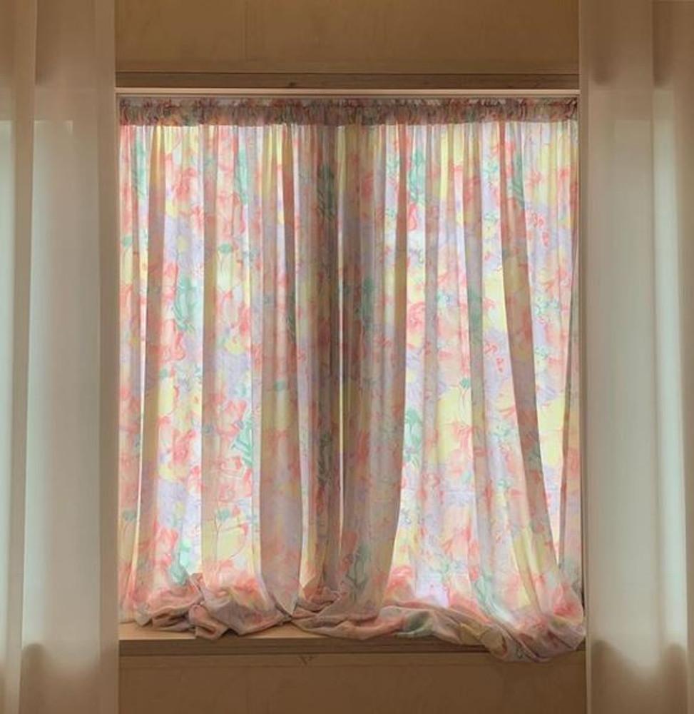 peach lemon floral fabric