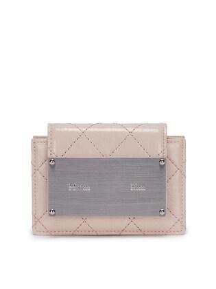QUILTING ACCORDION WALLET IN BEIGE