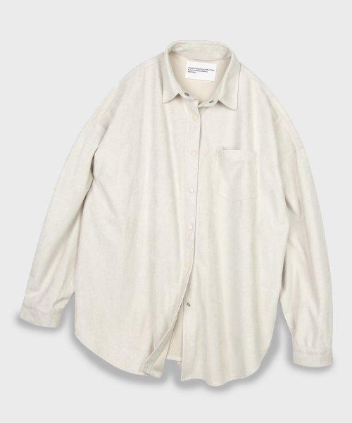 비건 스웨이드 소프트 오버핏 셔츠 자켓 [아이보리]