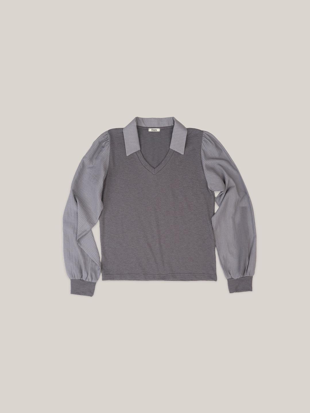 JERSEY SHIRTS TOP  [ ASH ]