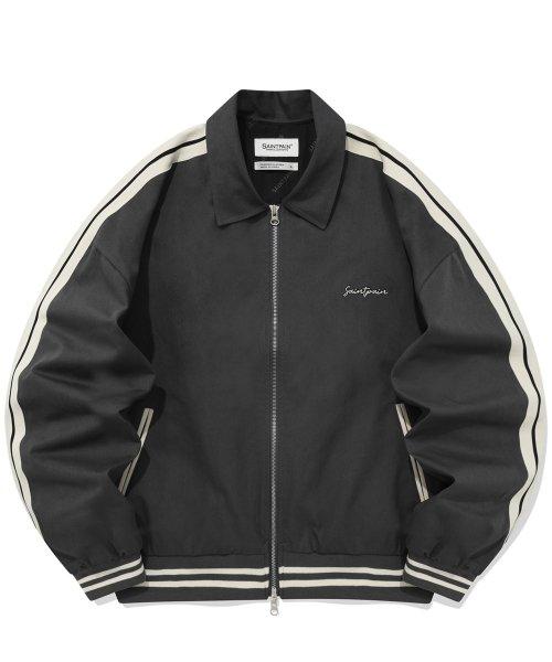 SP 라인 코튼 바시티 자켓-차콜