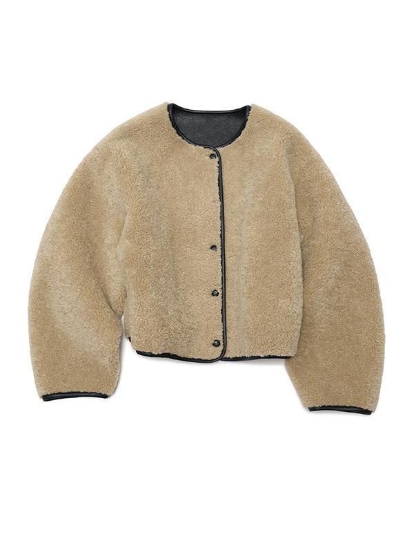 [7일소요] R.Vㅣ커브드 시어링 자켓ㅣCurved Shearling Short Jacket