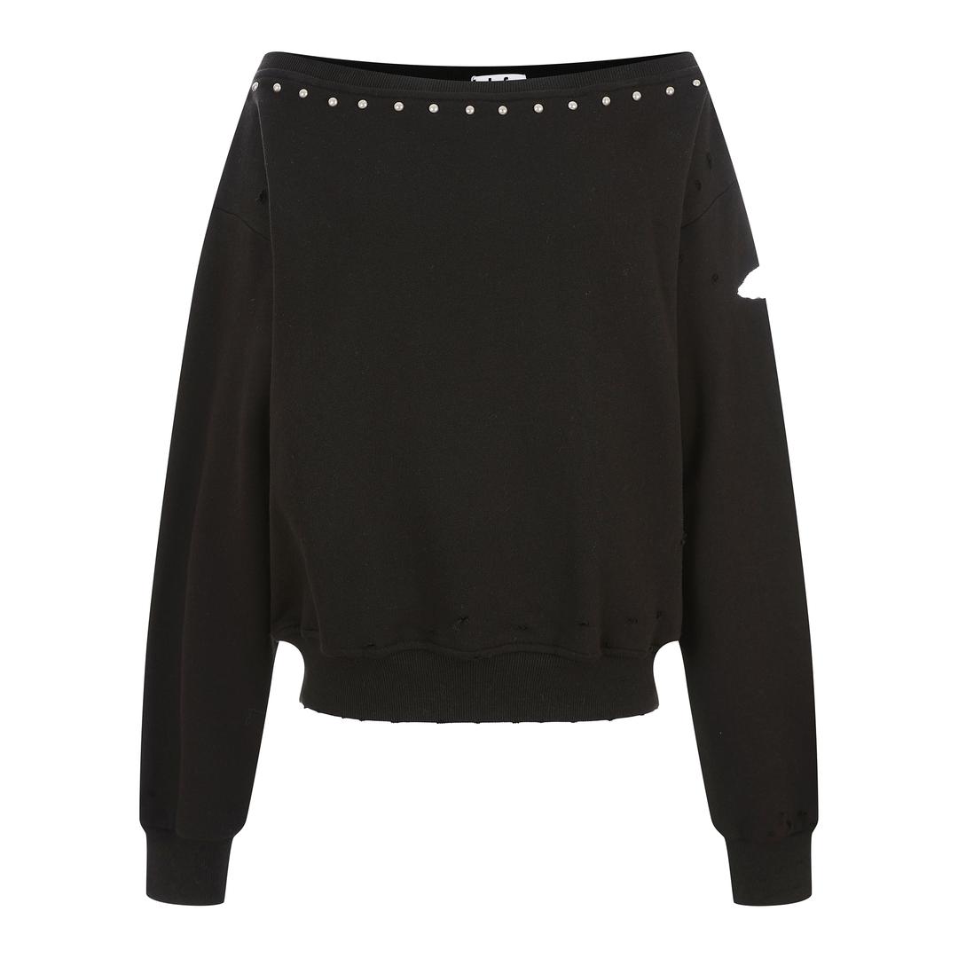 STUD OFF-SHOULDER SWEATSHIRT BLACK BR4CL005