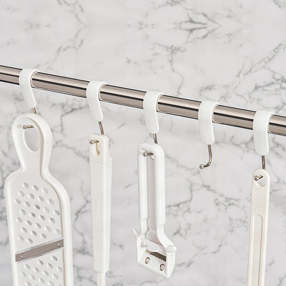 고정 S자 압축봉 고리 후크 욕실 화장실 청소도구 정리 수납 행거 넥타이 모자 걸이 7P