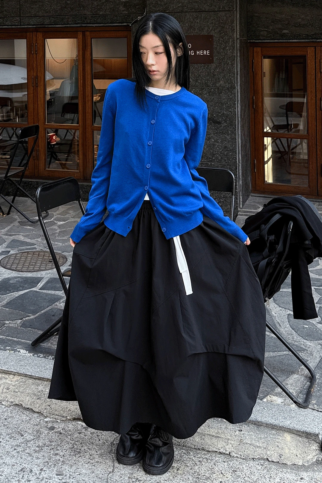 MAXI FLARE TUCK SKIRT