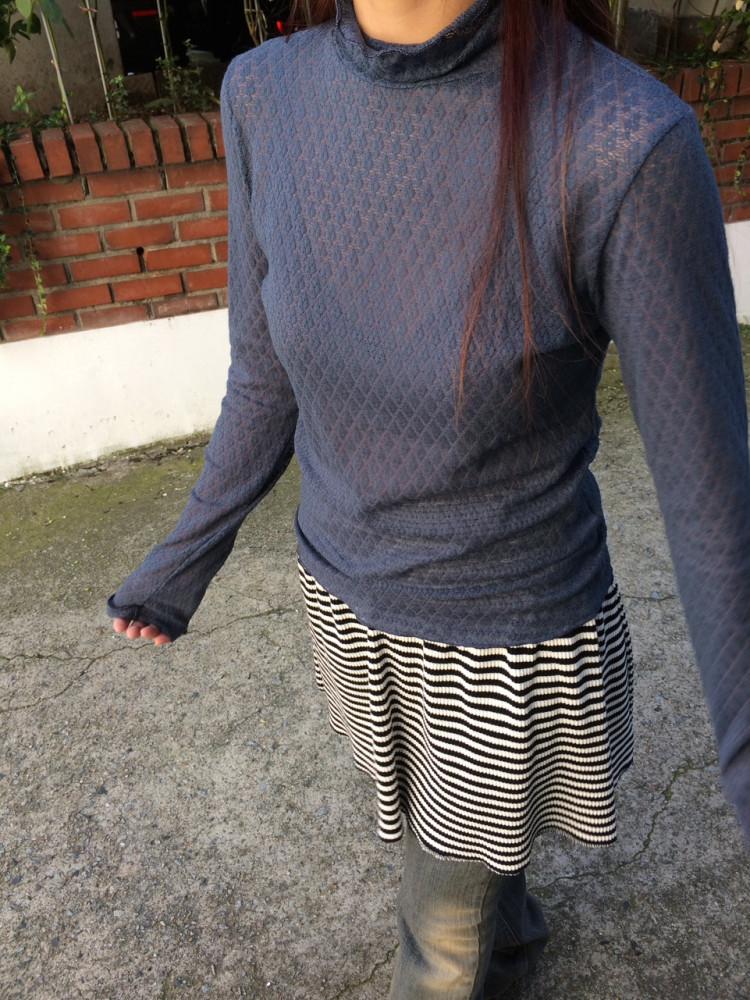 폴라 프릴 레이스 펀칭 레이어드 티 (3 color)