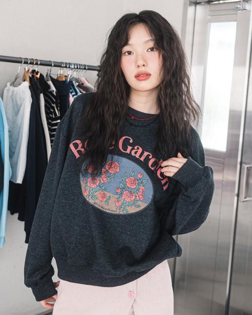 ROSE GARDEN SWEATSHIRT(CHARCOAL)