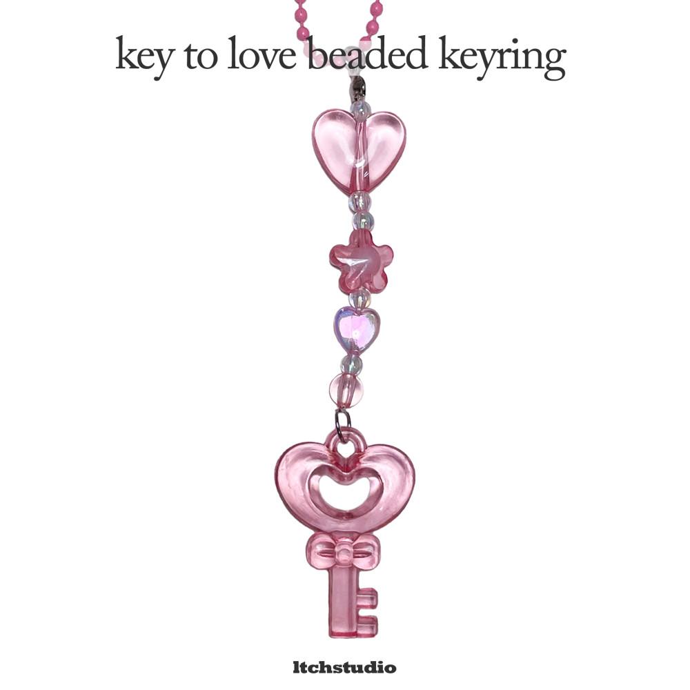 비즈키링 ver67 key to love beaded keyring 8colors 사랑의 열쇠 키링 [렛채스튜디오]