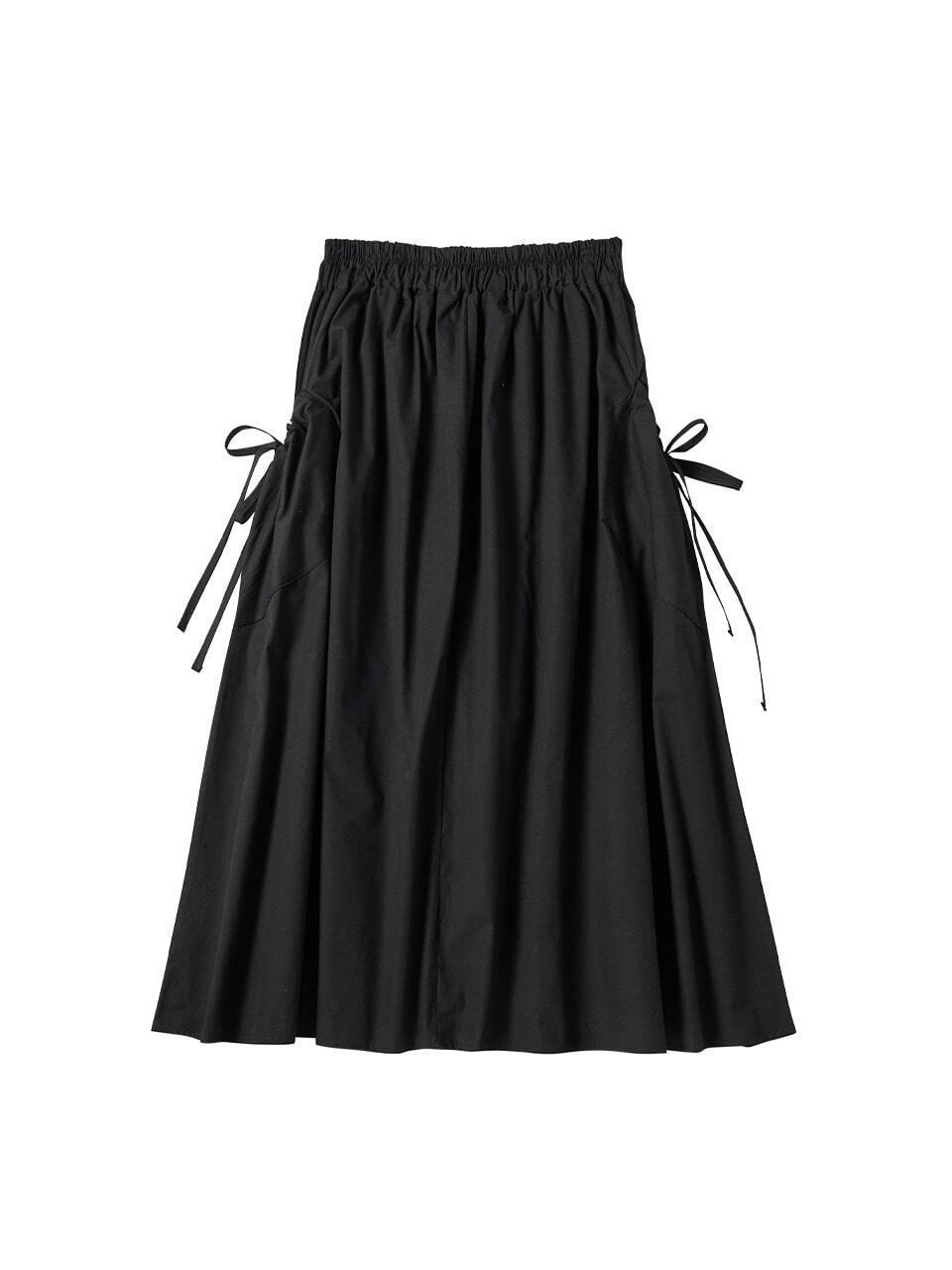 W POCKET LONG SKIRT [BLACK]