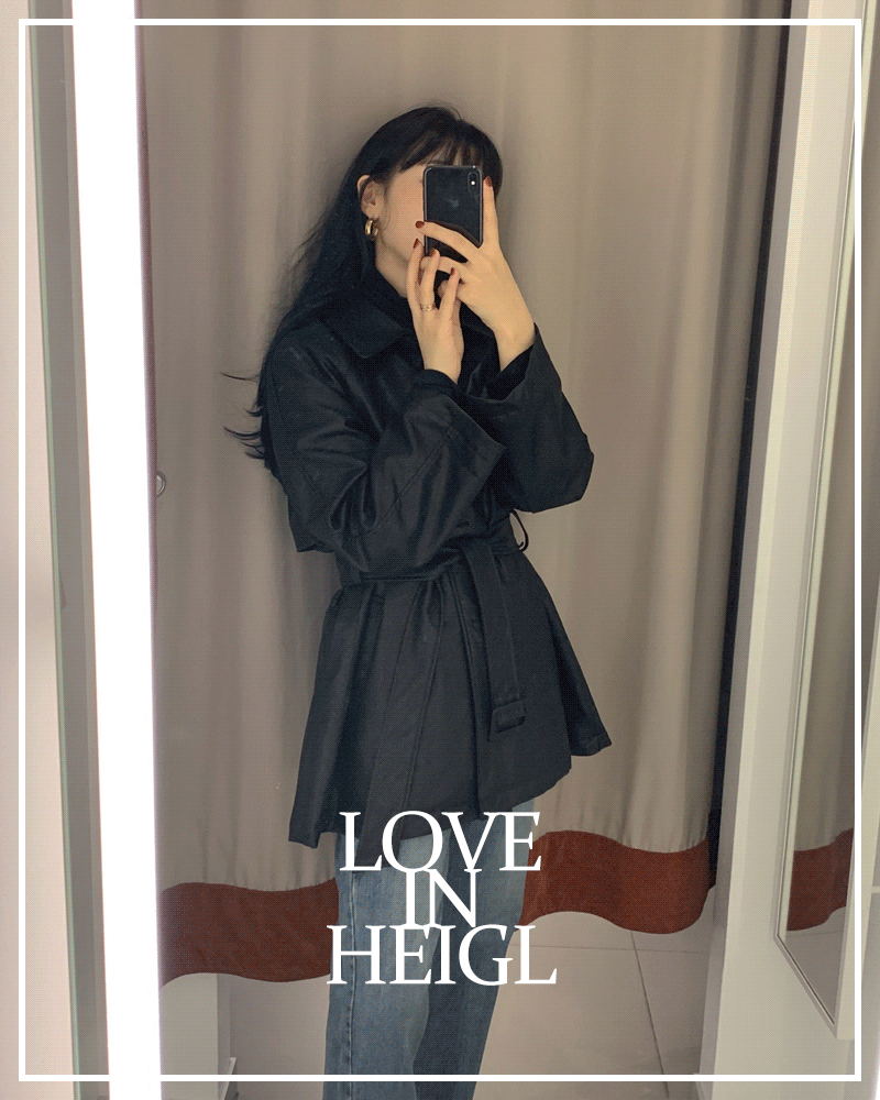 헤이글 헤이글 레더 트렌치 (2color)