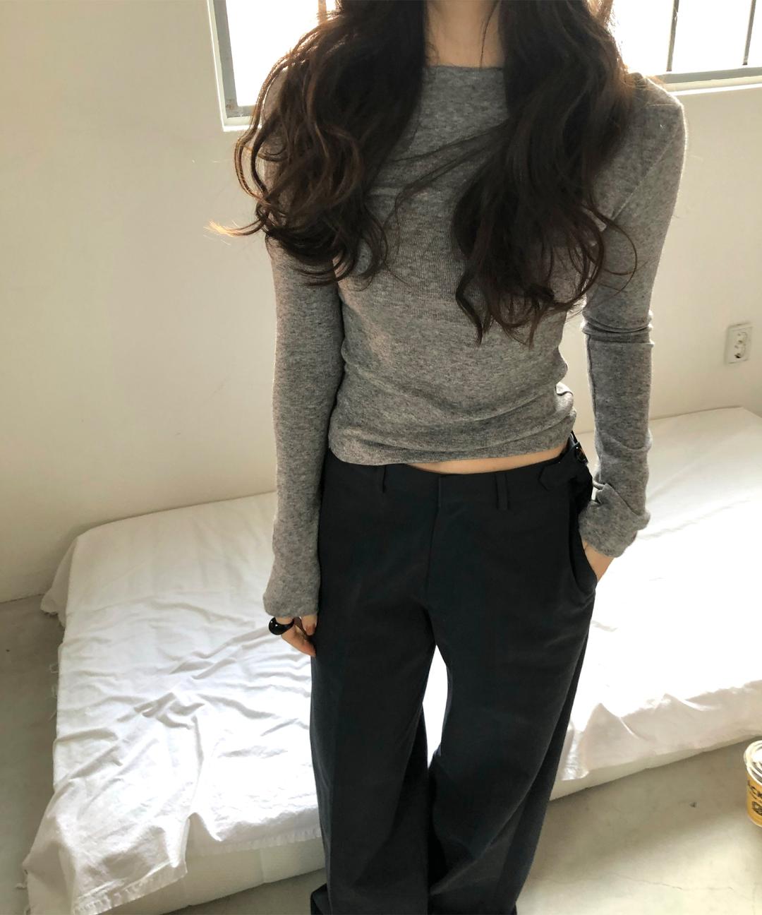 Simple boat neck t-3color(3-5일소요)