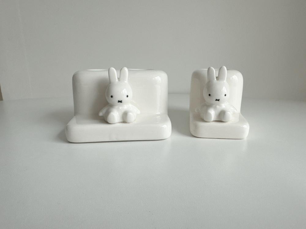 일본 미피 칫솔 스탠드 칫솔꽂이 세라믹 도기 홀더 1구 2구 : 살구잼