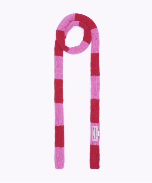 Mohair Blend Slim Muffler (Pink)