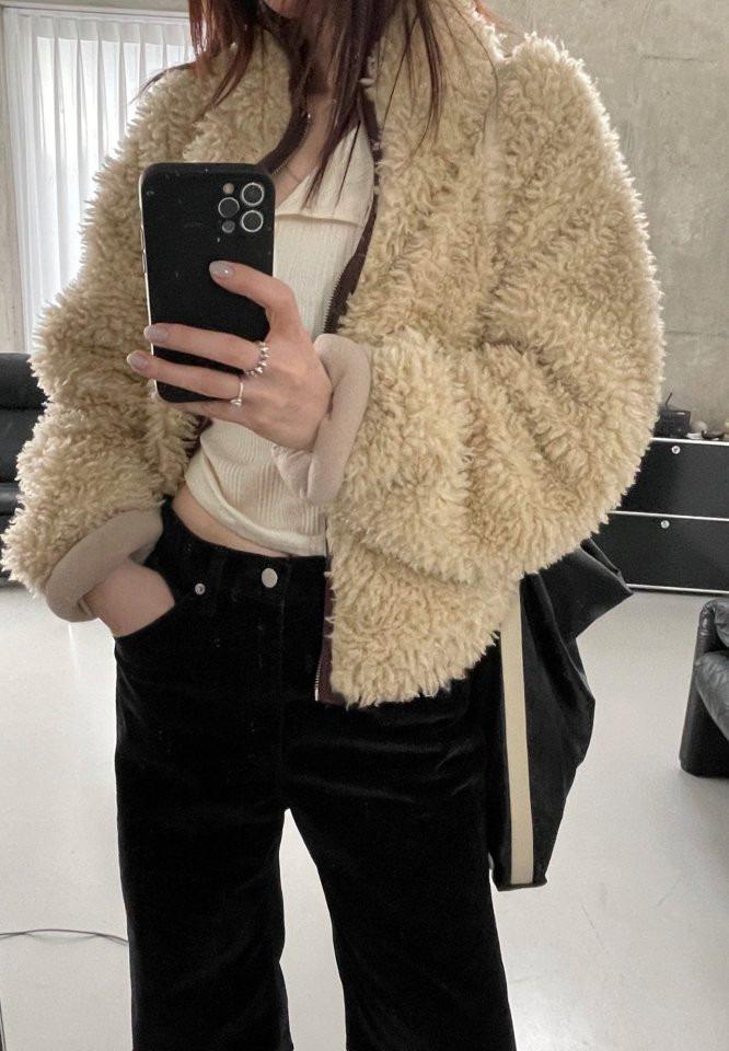 수블랑 25FW 신상 플라워 누아 퍼 점퍼