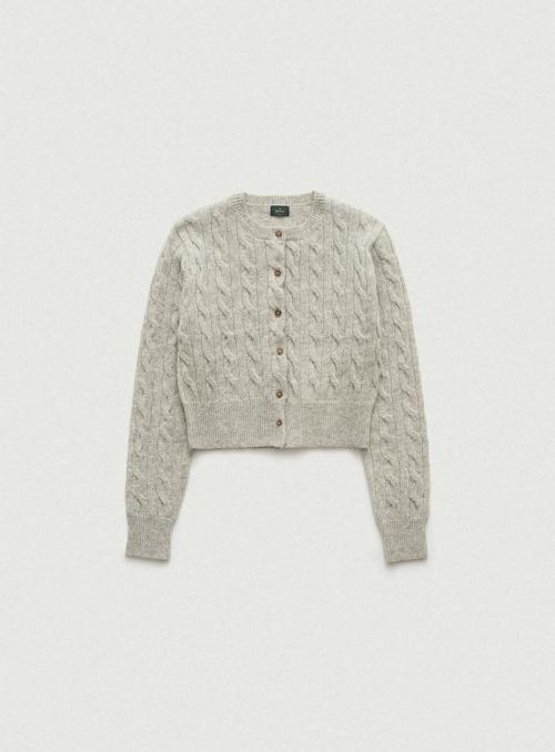 Eden Cable Cardigan_Melange Grey