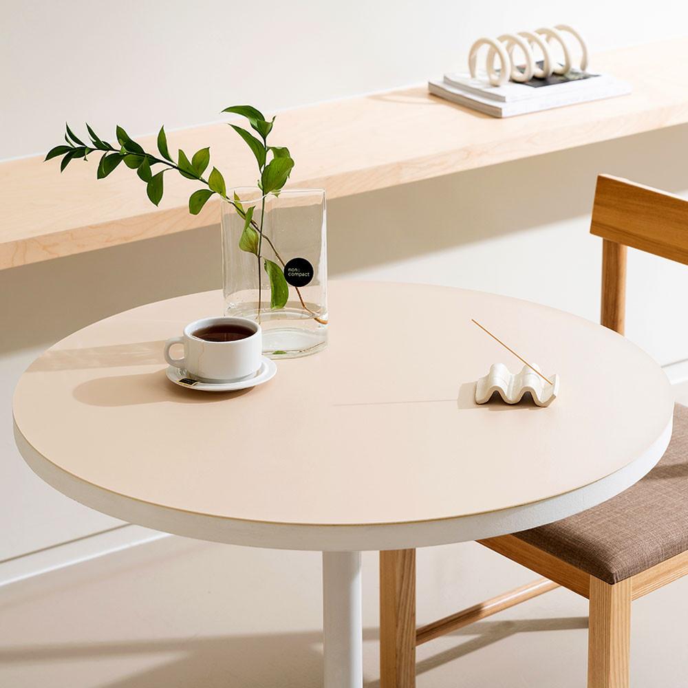 원형 테이블보 원형 식탁보 가죽 방수 테이블 식탁 커버 4인 아이보리60