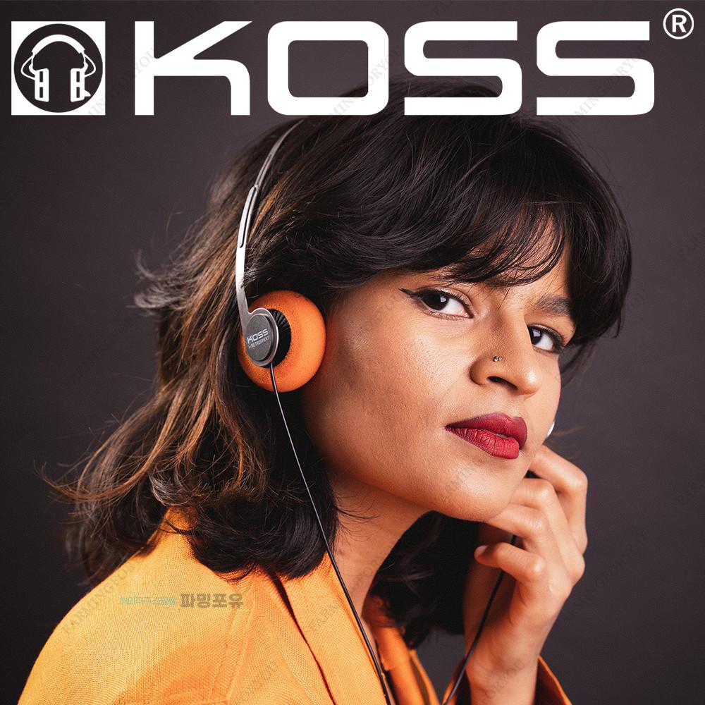 KOSS 코스 레트로 온이어 헤드폰 헤드셋 이어폰 P/21 오렌지 쿠션